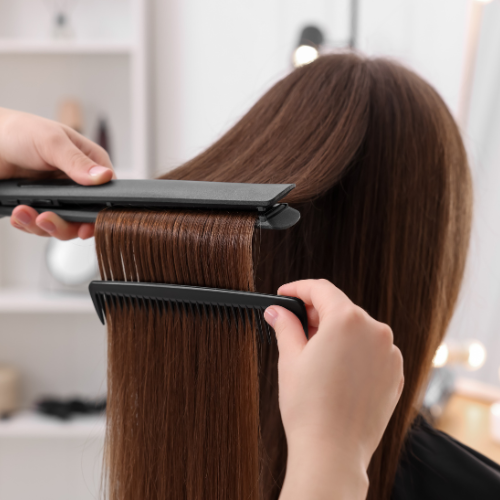 Straightening with iron