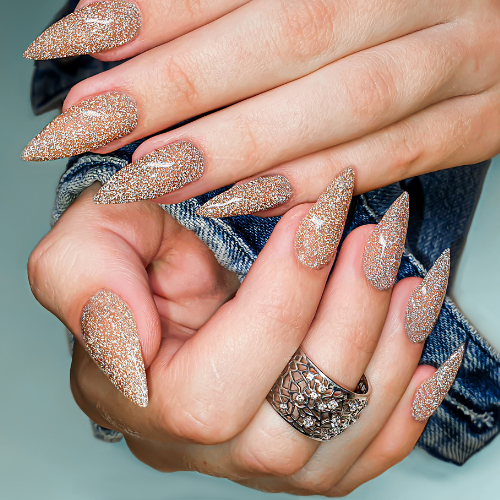 Acrylic overlays with Gelish nail paint