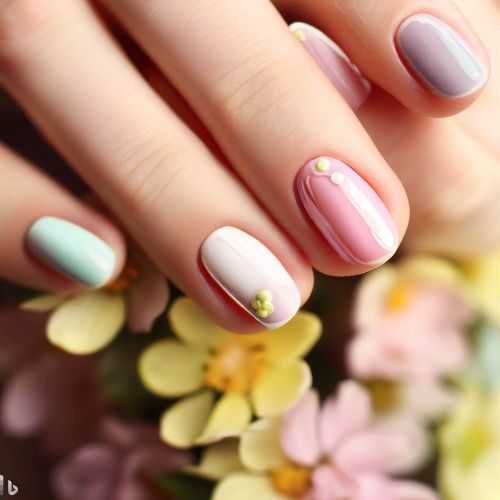 Acrylic overlays with Gelish nail paint